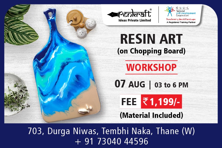 Penkraft Resin Art on Chopping Board Workshop!